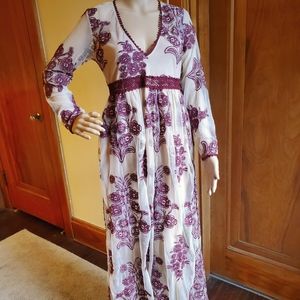 Sheer dress, Large, Maroon and Beige